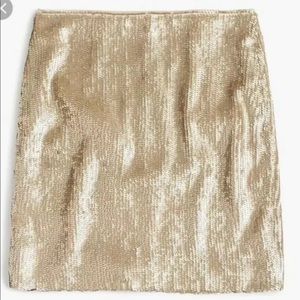 J. Crew Champagne Sequin Mini Skirt Size 0